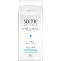 ウェットティッシュ 除菌 アルコール 詰替用 80枚入 スコッティ ウェットティシュー 日本製紙クレシア