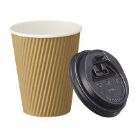 リップルカップ　未晒し　9オンス　本体+フタセット　（50セット）　ファーストレイト