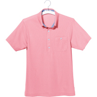 ヤギコーポレーション ユニフィット 介護ユニフォーム 半袖ポロシャツ メンズ UF8681 ピンク S 1枚（取寄品）