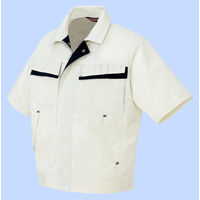 アイトス　半袖ブルゾン（配色）　アイボリー×ディープネイビー　AZ5571-001-5L　1着（直送品）