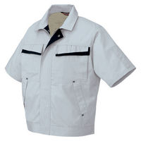 アイトス　半袖ブルゾン（配色）　グレー×ロイヤルブルー　AZ5571-003-M　1着（直送品）