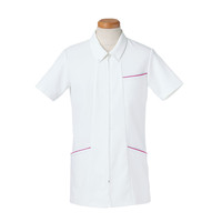 ヤギコーポレーション リゼルヴァ 医療白衣 半袖ナースジャケット メンズ R8493 マゼンダ 3L 1枚（取寄品）