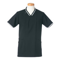 ヤギコーポレーション リゼルヴァ 医療白衣 半袖スクラブジャケット メンズ R8496 ブラック S 1枚（取寄品）