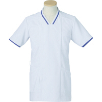ヤギコーポレーション リゼルヴァ 医療白衣 半袖スクラブジャケット メンズ R8692 パープル LL 1枚（取寄品）