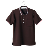 ヤギコーポレーション ユニフィット 介護ユニフォーム 半袖ポロシャツ ユニセックス UF8375 ブラウン XS 1枚（取寄品）