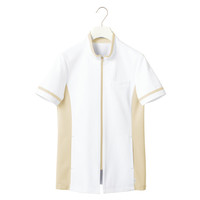 ヤギコーポレーション ユニフィット 介護ユニフォーム 半袖ケアシャツ ユニセックス UF8399 ベージュ XL 1枚（取寄品）