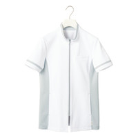 ヤギコーポレーション ユニフィット 介護ユニフォーム 半袖ケアシャツ ユニセックス UF8399 グレイ XXS 1枚（取寄品）