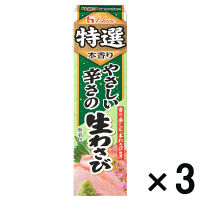 【アウトレット】ハウス食品 特選本香りやさしい辛さの生わさび ＜チューブタイプ＞ 1セット（42g×3本）