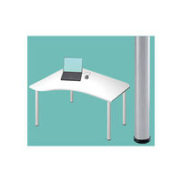 Garage（ガラージ）　Ｄ２シリーズ　ラウンド天板デスク　幅1200mm　奥行き1000(607)mm　白　415149 1台　（直送品）