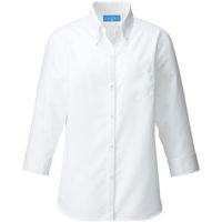 KAZEN（カゼン） レディスシャツ七分袖 ホワイト L 611-10 1着（直送品）