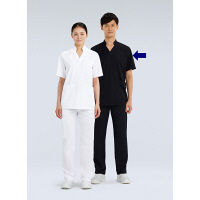 KAZEN 多機能スクラブ 医療白衣 男女兼用 半袖 ダークネイビー S 134-55（直送品）