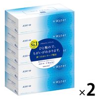 ティッシュペーパー 保湿 180組（5箱入） 1セット（2パック） エリエール+Water 大王製紙