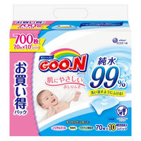【アウトレット】グーン 肌にやさしいおしりふき 詰め替え 1パック（70枚入×10個） 大王製紙
