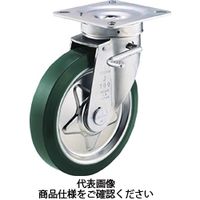 プレート式キャスター（プレス製ウレタン車） 自在ダブルストッパー付