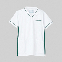 トンボメディカル スクラブ（肩開き） CM301 ホワイト×グリーン SS 医療白衣 1枚（取寄品）