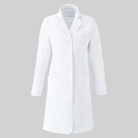 トンボ ウィキュア 薬局衣 レディスコート CM701-03 ホワイト×シルバー L 医療白衣 診察衣 ドクターコート（取寄品）