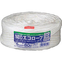 使用不可ユタカメイク 荷造り紐 NEOエコロープ 5mm×80m ホワイト M-149-1 1巻 342-0922（直送品）