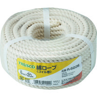 トラスコ中山 綿ロープ　３つ打　線径６ｍｍＸ長さ２０ｍ R-620M 1巻 511-3237