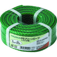 トラスコ中山 TRUSCO PEグリーンロープ 3つ打 線径6mmX長さ20m R-620PEG 1巻 511-3024（直送品）