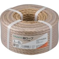 トラスコ中山 TRUSCO 麻ロープ 3つ打 線径6mmX長さ30m R-630A 1巻 511-3334（直送品）