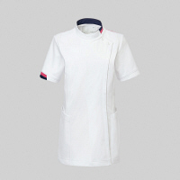 トンボメディカル レディスチュニック CM034 ホワイト×アマンドピンク S 医療白衣 1枚（取寄品）