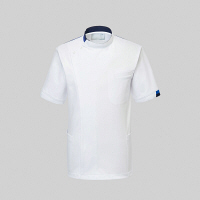 トンボメディカル メンズジャケット CM234 ホワイト×ロイヤルブルー M 医療白衣 1枚（取寄品）