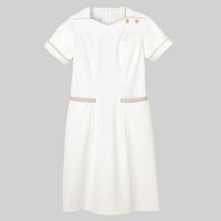 ナガイレーベン Beads Berryワンピース 医療白衣 半袖 オフホワイト M LH-6287（取寄品）