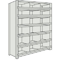 TRUSCO スチールラック 軽量棚 縦仕切前当付 875X300X1500 3列6段 ネオグレー 53V-57 NG 1台(1個)（直送品）
