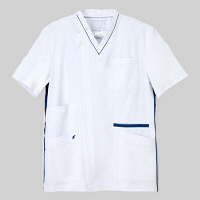 ナガイレーベン ほまれVitamin 男子スクラブ 医療白衣 半袖 Tロイヤルブルー L LX-4087（取寄品）