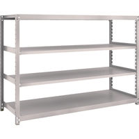 TRUSCO スチールラック M2型軽中量棚 1760×600×H1200 4段 単体 ネオグレー M2-4664 NG 1セット(1個)（直送品）
