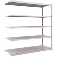 TRUSCO スチールラック M1.5型軽中量棚 1760×595×H1800 5段連結 ネオグレー M1.5-6665B NG（直送品）