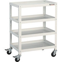 トラスコ中山 TRUSCO ツールワゴン ラビットワゴン 600X400 ゴム車輪 ホワイト RBW-864 W 1台 366-3582（直送品）