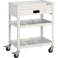 トラスコ中山 TRUSCO ツールワゴン ラビットワゴン 600X400 引出1段 仕切2段付 ホワイト RBW-863S2V W 1台（直送品）