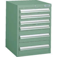 トラスコ中山 TRUSCO LVR型キャビネット 392X412XH540 引出6段 緑 LVR-541 GN 1台(1個)（直送品）
