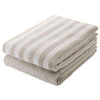 オーガニックコットンストライプスモールバスタオルセット/ライトグレー 38988373 無印良品
