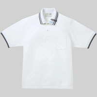 トンボ 介護ユニフォーム キラク 男女兼用ポロシャツ CR106 ホワイト 4L 1枚（取寄品）