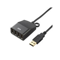 サンワサプライ 延長用4ポートUSB2.0ハブ（ブラック） USB-HEX415BK（直送品）