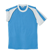 トンボ 介護ユニフォーム キラク 男女兼用入浴介助用Tシャツ CR095 ブルー 4L 1枚（取寄品）
