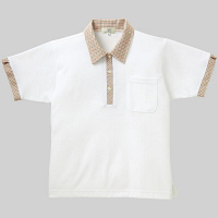 トンボ 介護ユニフォーム キラク レディスニットシャツ CR132 ホワイト 4L 1枚（取寄品）
