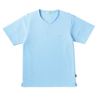 トンボ 介護ユニフォーム キラク 男女兼用入浴介助用シャツ CR160 サックス 4L 1枚（取寄品）