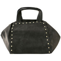 【アウトレット】キャロットカンパニー フェイクスウェード×スタッズ ショルダーミニボストン LU-G0421-BK 1個