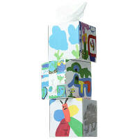 【アウトレット】アスクル　アスクルキューブティッシュ　みずいろ　1パック（3箱入）