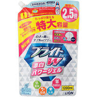 使用不可ブライトW（ダブル） 漂白パワージェル すっきりしたミンティグリーンの香り 詰め替え 特大 1200mL 1個 衣料用漂白剤 ライオン