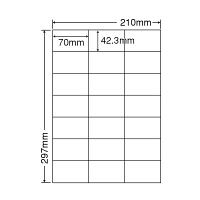 東洋印刷 ナナワード 粘着ラベル 白 A4 21面 1袋（100シート入） LDZ21QB