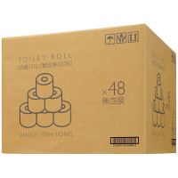 【アウトレット】 トイレットペーパー【48ロール】【再生紙】【シングル】【170m】【芯無】オリジナルトイレットロール170m　1箱（48個入）　  オリジナル