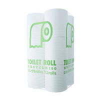 トイレットペーパー　12ロール　再生紙　シングル　60m　オリジナルトイレットロールリサイクル100　1パック（12個入）　アスクル