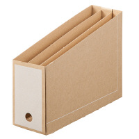 ボックスファイル仕切り付　A4　3冊　ダンボール製　ホワイト　アスクル