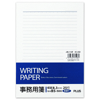プラス　事務用箋　セミＢ5　ヨコ罫25行　45492　10冊セット（1冊50枚）