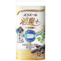 トイレットペーパー 12ロール入 パルプ ダブル 25m エリエール消臭プラストイレットティシュー 炭 和の香り 1パック（12ロール入） 大王製紙