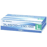 共和　ミリオン フレキシグローブ No.1000　パウダーイン　プラスチック　Lサイズ　LH-1000-L　1箱（100枚入）（使い捨てグローブ）